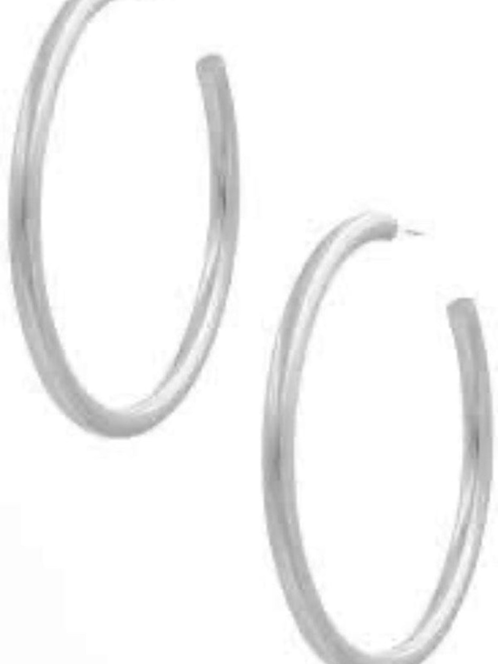 Womens Silver Open Hoop‎ Earrings Non-Tarnish